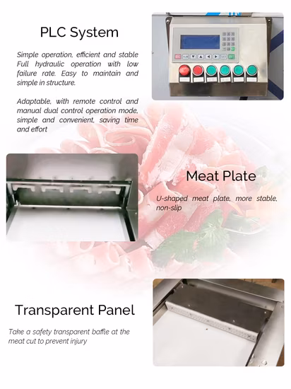 Trancheuse de bacon en rouleau d'agneau CNC entièrement automatique commerciale en acier inoxydable, Machine à trancher la viande congelée