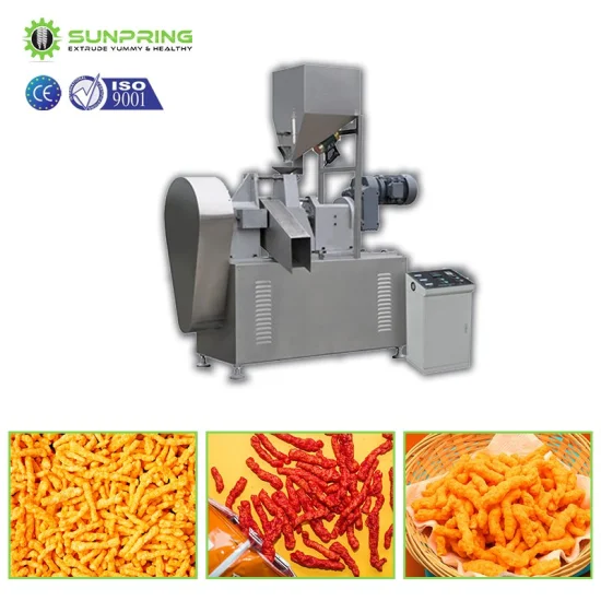 Prix ​​d'usine frit cru Kurkure Cheetos Snack croustillant Nik Nak Niknak Extrudeuse alimentaire faisant la machine de traitement Ligne de production Processeur d'extrusion Équipement de l'usine